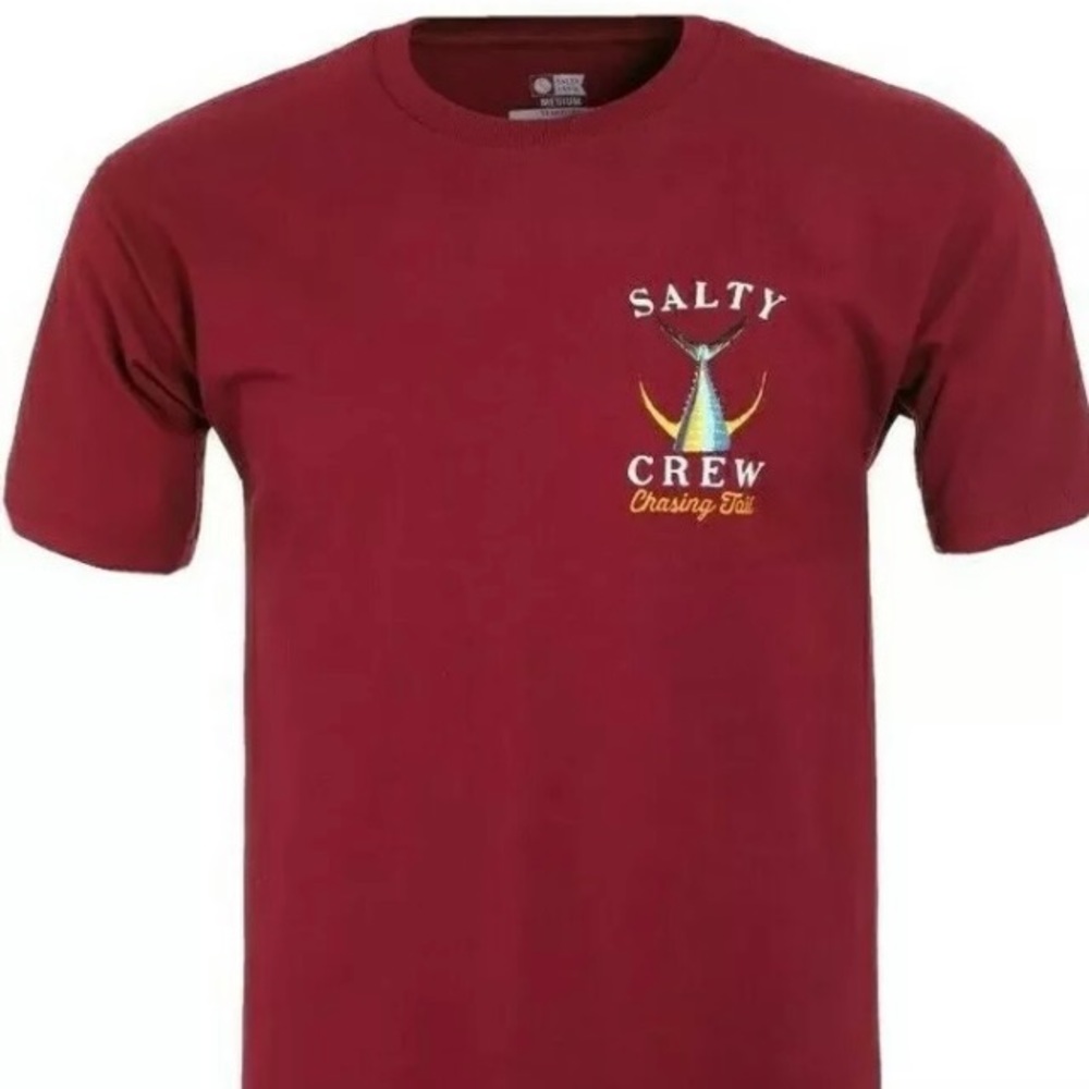 Men's  Salty Crew Tailed T-Shirt  Color Burgundy